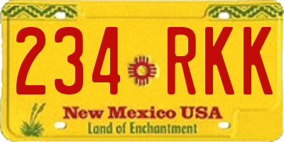 NM license plate 234RKK