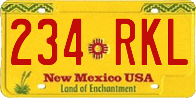 NM license plate 234RKL