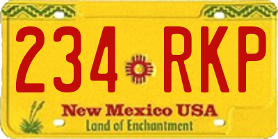 NM license plate 234RKP