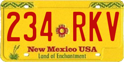 NM license plate 234RKV