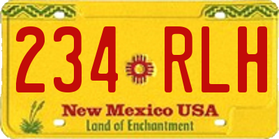 NM license plate 234RLH