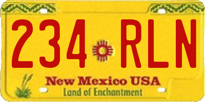 NM license plate 234RLN