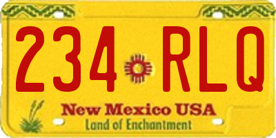 NM license plate 234RLQ