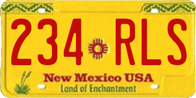 NM license plate 234RLS