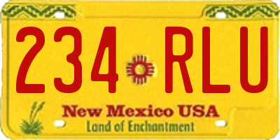 NM license plate 234RLU