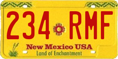 NM license plate 234RMF