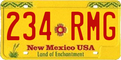NM license plate 234RMG