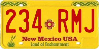 NM license plate 234RMJ