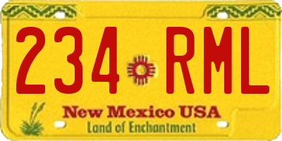 NM license plate 234RML
