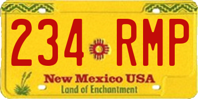 NM license plate 234RMP