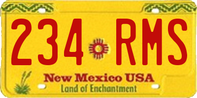 NM license plate 234RMS