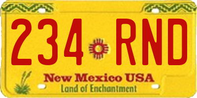 NM license plate 234RND