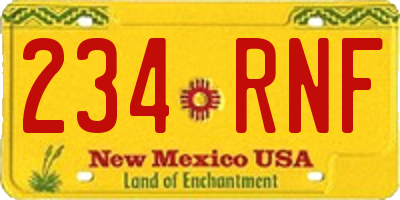 NM license plate 234RNF