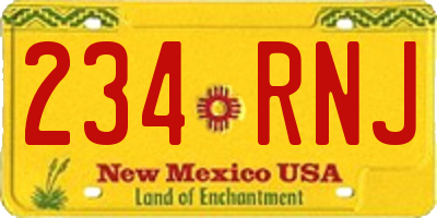 NM license plate 234RNJ