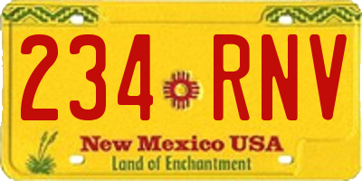 NM license plate 234RNV