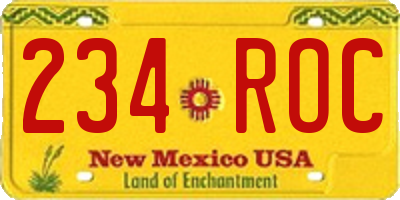 NM license plate 234ROC