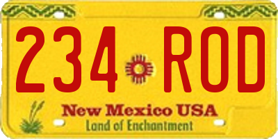 NM license plate 234ROD