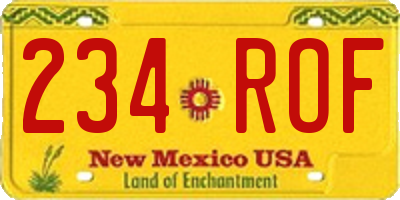 NM license plate 234ROF