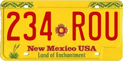 NM license plate 234ROU