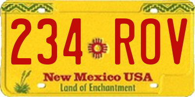 NM license plate 234ROV
