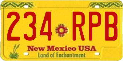 NM license plate 234RPB