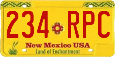 NM license plate 234RPC