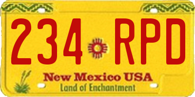 NM license plate 234RPD