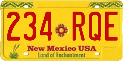 NM license plate 234RQE