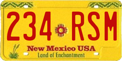 NM license plate 234RSM