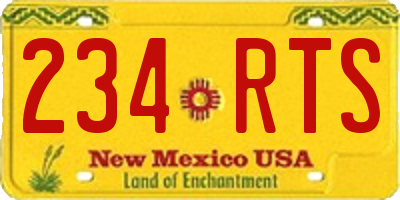 NM license plate 234RTS