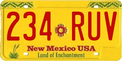 NM license plate 234RUV