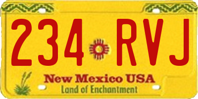NM license plate 234RVJ