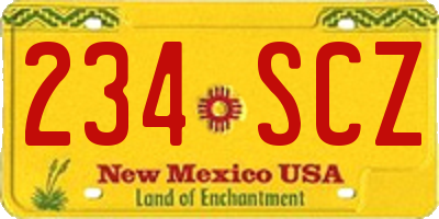 NM license plate 234SCZ