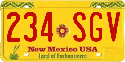 NM license plate 234SGV