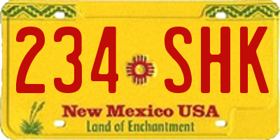 NM license plate 234SHK