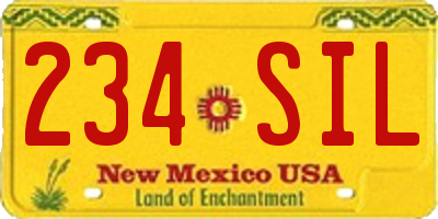 NM license plate 234SIL