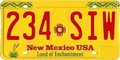NM license plate 234SIW