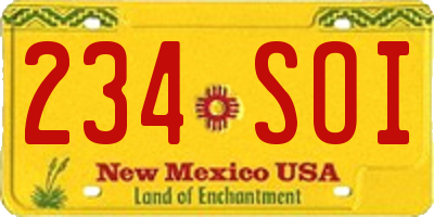 NM license plate 234SOI