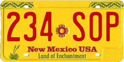 NM license plate 234SOP