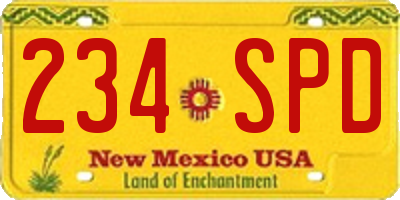 NM license plate 234SPD