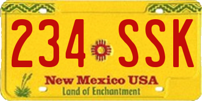 NM license plate 234SSK