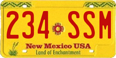 NM license plate 234SSM