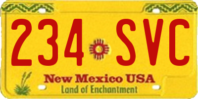 NM license plate 234SVC