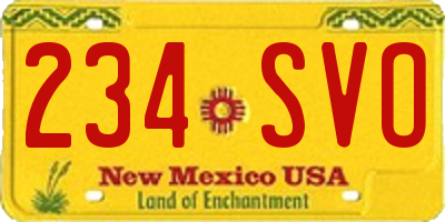 NM license plate 234SVO