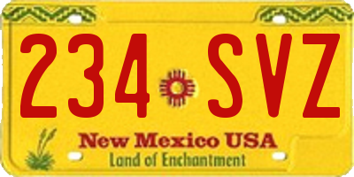 NM license plate 234SVZ