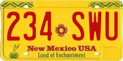 NM license plate 234SWU