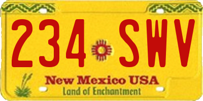 NM license plate 234SWV