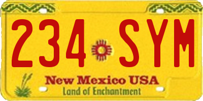 NM license plate 234SYM