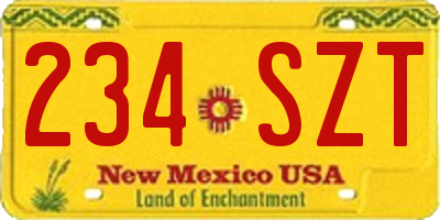 NM license plate 234SZT