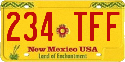 NM license plate 234TFF
